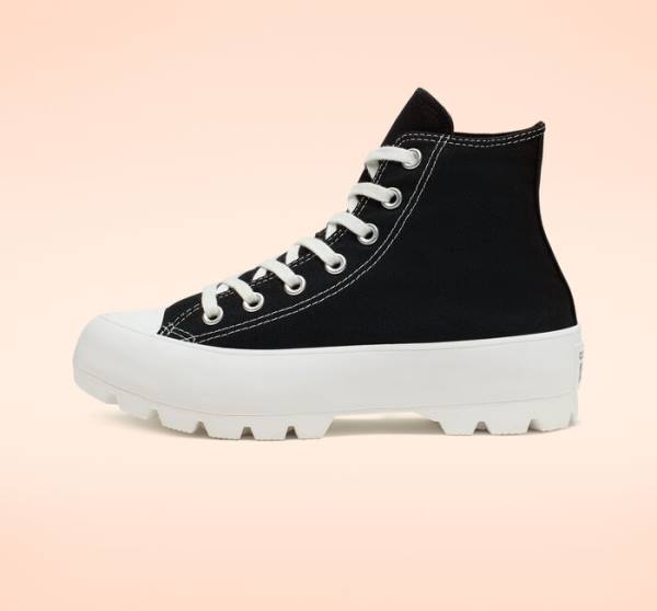 Boty Vysoké Converse Chuck Taylor All Star Lugged Černé Bílé | CV-217ZFG