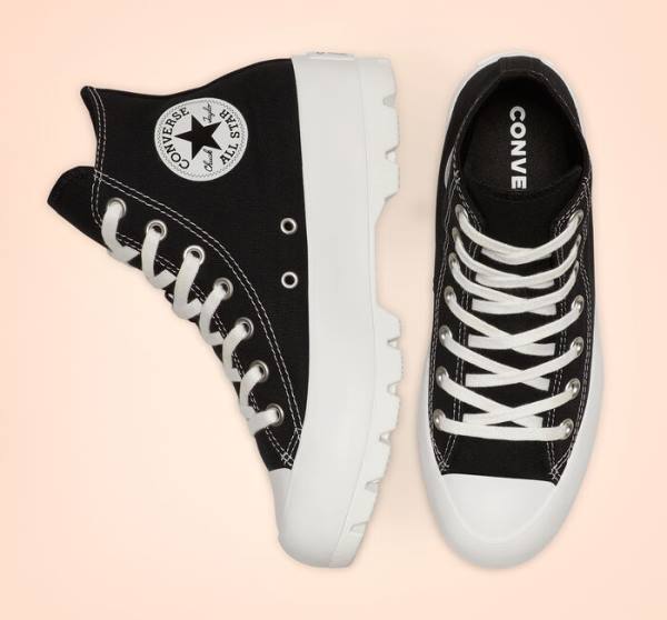Boty Vysoké Converse Chuck Taylor All Star Lugged Černé Bílé | CV-217ZFG