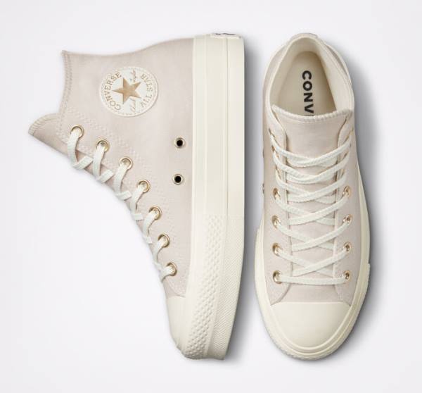 Boty Vysoké Converse Chuck Taylor All Star Lift Platformyě Golden Elements Hnědé Světle Zlaté | CV-241ARE