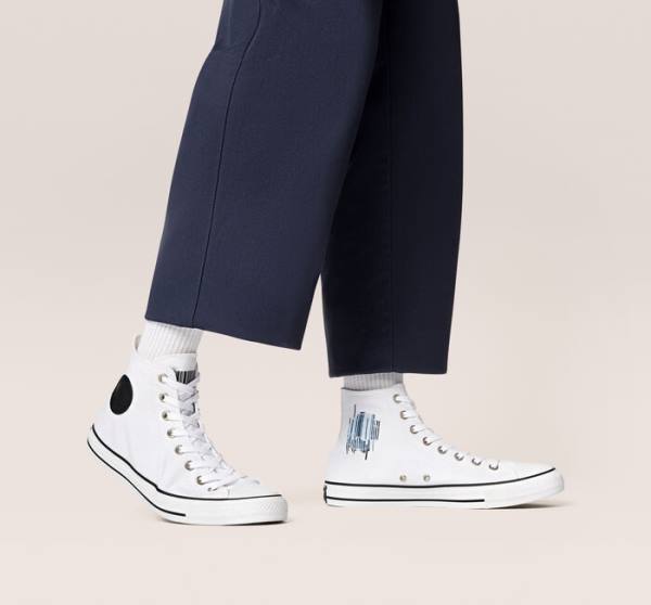 Boty Vysoké Converse Chuck Taylor All Star Translucent Barcode Bílé Černé Bílé | CV-301RVO