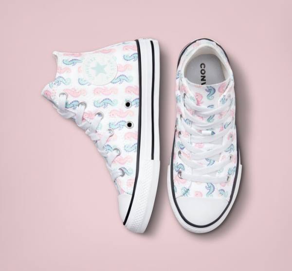 Boty Vysoké Converse Chuck Taylor All Star Seahorses Bílé Růžové Světle | CV-325QYA