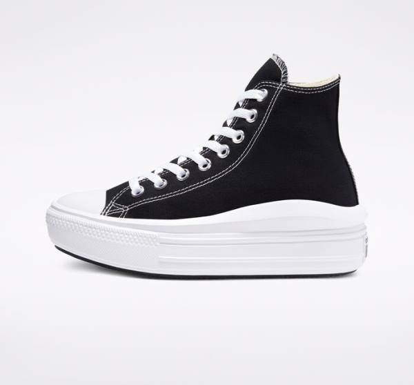 Boty Vysoké Converse Chuck Taylor All Star Move Platformyě Černé Béžový Bílé | CV-341MCW