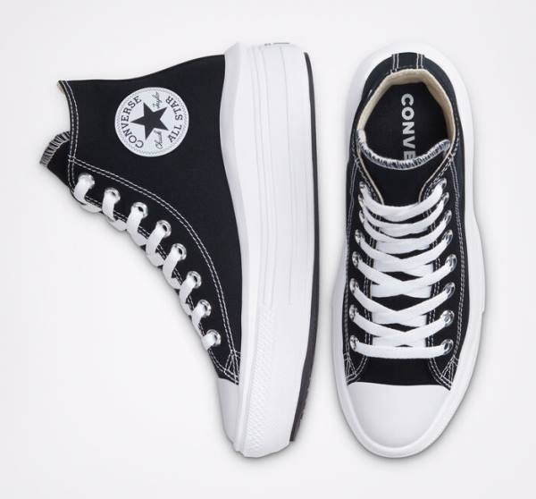 Boty Vysoké Converse Chuck Taylor All Star Move Platformyě Černé Béžový Bílé | CV-341MCW