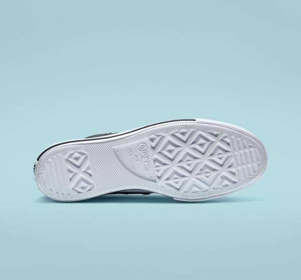 Boty Vysoké Converse Chuck Taylor All Star Platformyě Clean Læder Černé Bílé | CV-347MUN