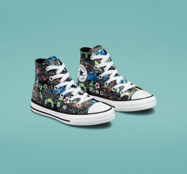 Boty Vysoké Converse Chuck Taylor All Star Plants Černé Světle Zelene Bílé | CV-482NKZ