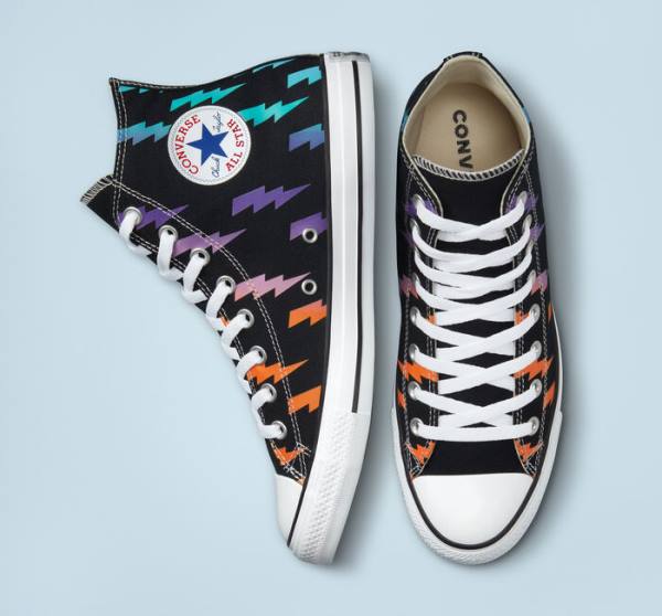 Boty Vysoké Converse Chuck Taylor All Star Archive Prints Černé Blankyt Tyrkysové | CV-591KXP