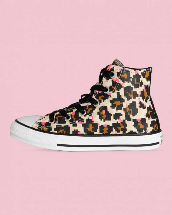 Boty Vysoké Converse Chuck Taylor All Star Animal Print Černé | CV-593OED