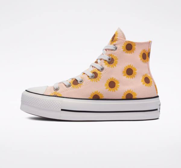 Boty Vysoké Converse Chuck Taylor All Star Lift Platformyě Summer Spirit Červené Bílé | CV-631KHU