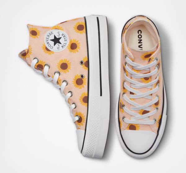 Boty Vysoké Converse Chuck Taylor All Star Lift Platformyě Summer Spirit Červené Bílé | CV-631KHU