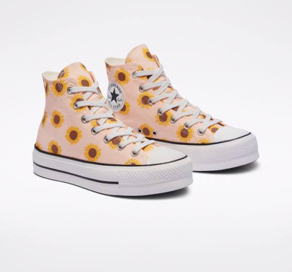 Boty Vysoké Converse Chuck Taylor All Star Lift Platformyě Summer Spirit Červené Bílé | CV-631KHU