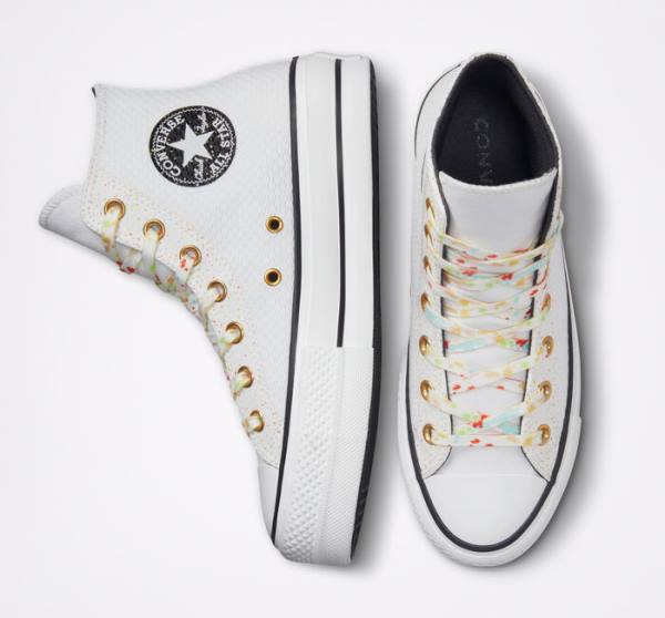 Boty Vysoké Converse Chuck Taylor All Star Lift Platformyě Splatter Bílé Bílé | CV-648YWZ