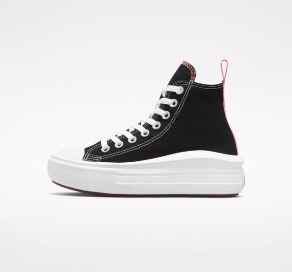 Boty Vysoké Converse Chuck Taylor All Star Move Platformyě Černé Růžové Světle Blankyt Bílé | CV-674SDR