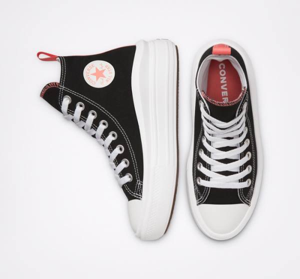 Boty Vysoké Converse Chuck Taylor All Star Move Platformyě Černé Růžové Světle Blankyt Bílé | CV-674SDR