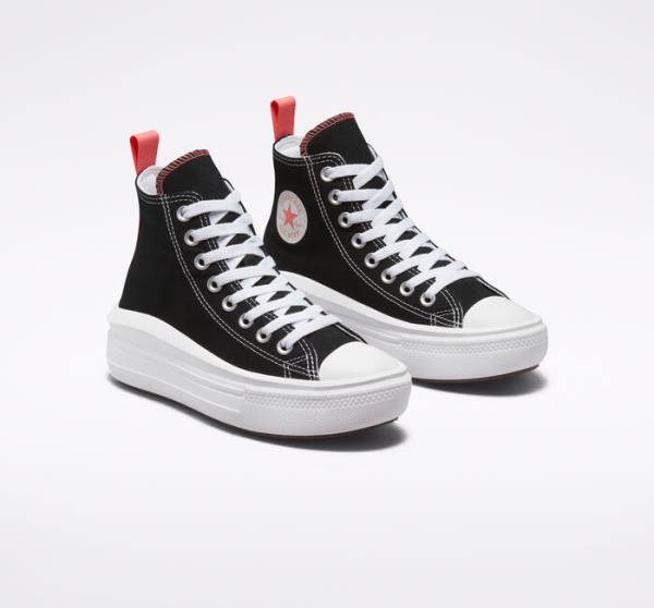 Boty Vysoké Converse Chuck Taylor All Star Move Platformyě Černé Růžové Světle Blankyt Bílé | CV-674SDR