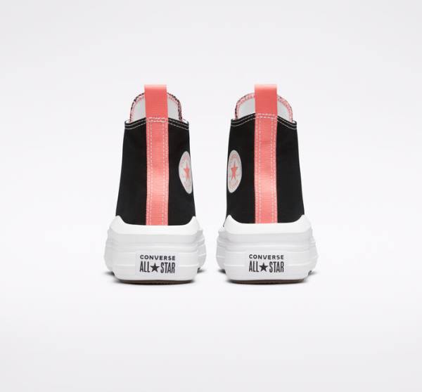 Boty Vysoké Converse Chuck Taylor All Star Move Platformyě Černé Růžové Světle Blankyt Bílé | CV-674SDR