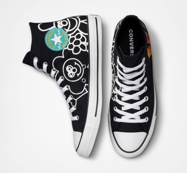 Boty Vysoké Converse Chuck Taylor All Star Floral Černé Bílé Světle | CV-716ANO