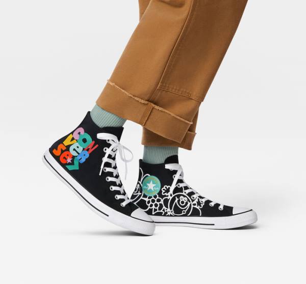 Boty Vysoké Converse Chuck Taylor All Star Floral Černé Bílé Světle | CV-716ANO