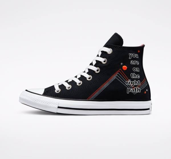 Boty Vysoké Converse Chuck Taylor All Star You Are On The Right Path Černé Bílé | CV-719UHF