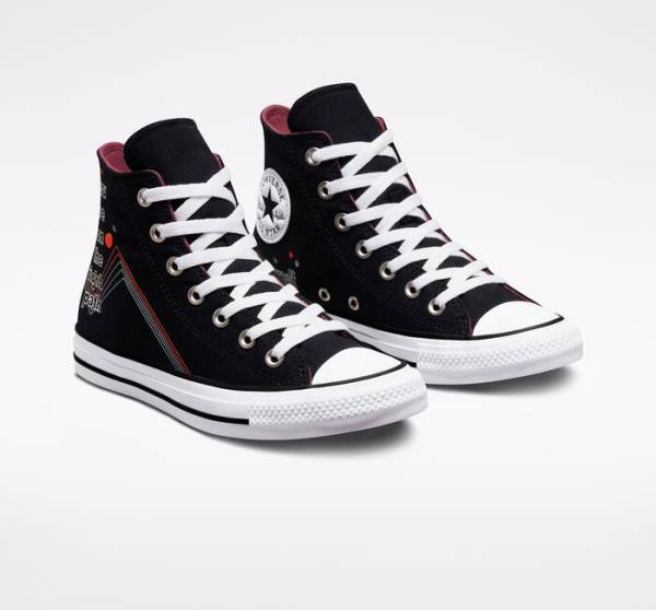Boty Vysoké Converse Chuck Taylor All Star You Are On The Right Path Černé Bílé | CV-719UHF