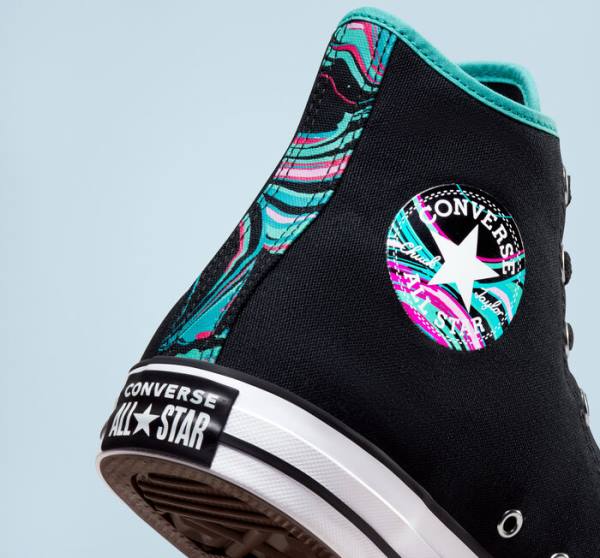 Boty Vysoké Converse Chuck Taylor All Star Marbled Černé Viacfarebný Bílé | CV-726LYK