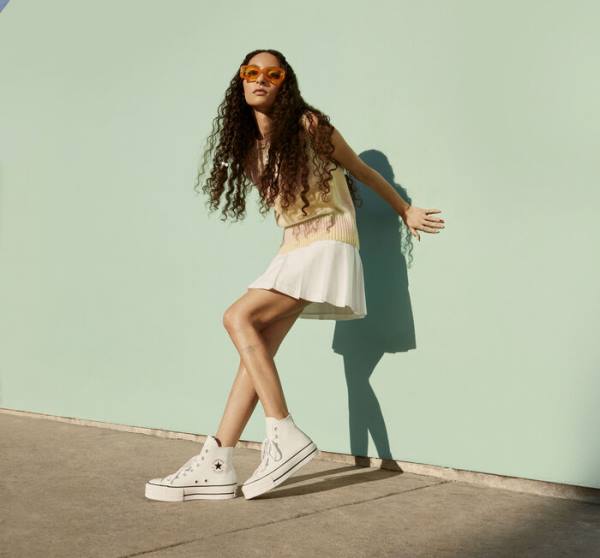 Boty Vysoké Converse Chuck Taylor All Star Lift Platformyě Læder Bílé Černé Bílé | CV-835DZS