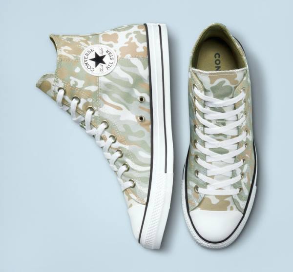 Boty Vysoké Converse Chuck Taylor All Star Split Panel Camo Hnědé | CV-842MHA