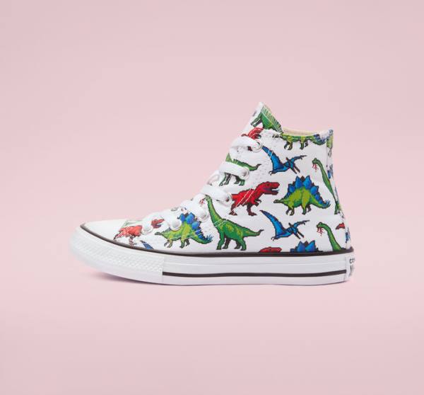 Boty Vysoké Converse Chuck Taylor All Star 8-Bit Dino Bílé Blankyt | CV-857HRY