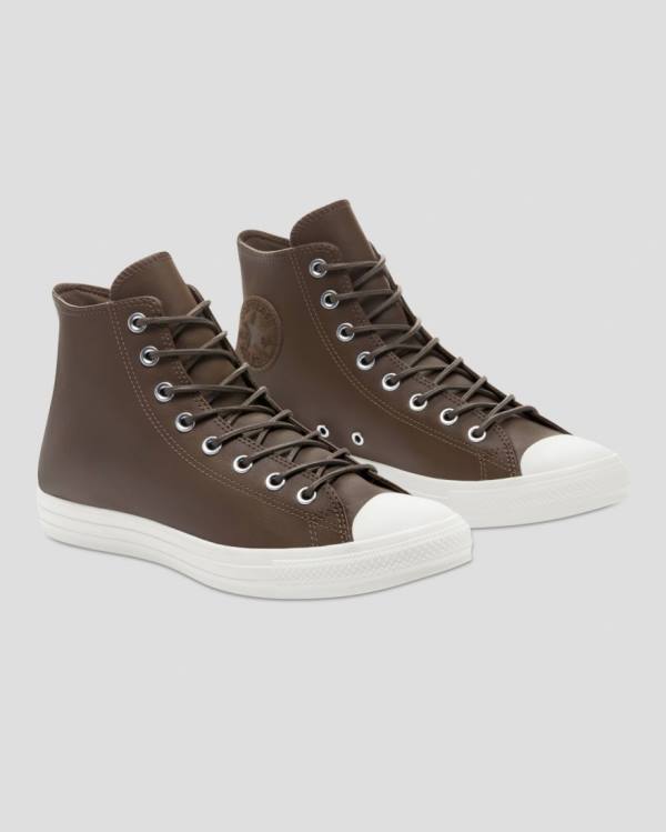 Boty Vysoké Converse Chuck Taylor All Star Seasonal Læder Hnědé | CV-871ZJY