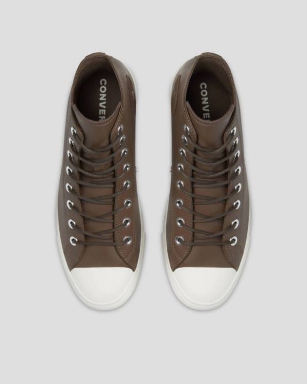 Boty Vysoké Converse Chuck Taylor All Star Seasonal Læder Hnědé | CV-871ZJY