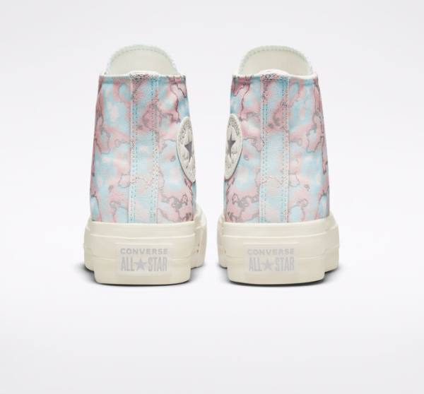 Boty Vysoké Converse Chuck Taylor All Star Lift Platformyě Marble Stříbrné | CV-903VAF
