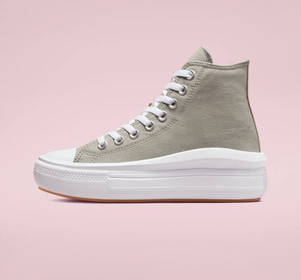 Boty Vysoké Converse Chuck Taylor All Star Move Platformyě Seasonal Color Olivy Zelené Bílé Bílé | CV-960AZL