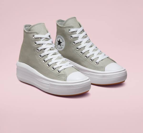Boty Vysoké Converse Chuck Taylor All Star Move Platformyě Seasonal Color Olivy Zelené Bílé Bílé | CV-960AZL