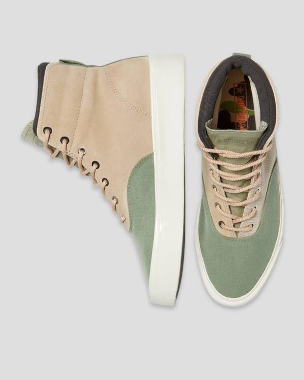 Boty Vysoké Converse Jungle Cloth Skidgrip Hnědé Zelene | CV-976JZM