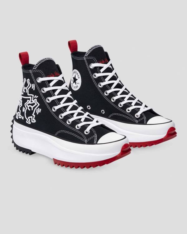 Boty Vysoké Converse Keith Haring Run Star Hike Černé | CV-367AMQ