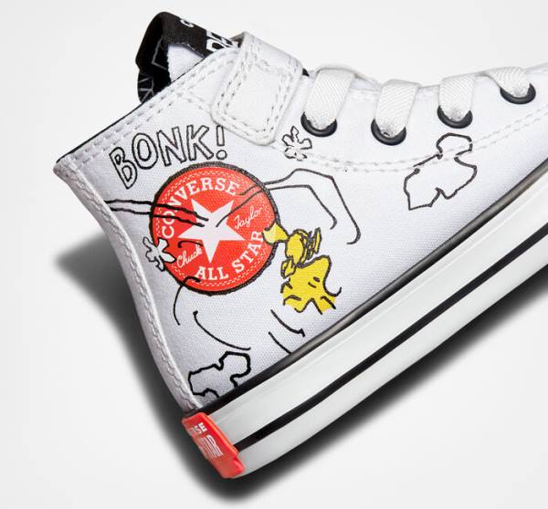 Boty Vysoké Converse Peanuts Chuck Taylor All Star Easy-On Bílé Černé Červené | CV-235ZSM
