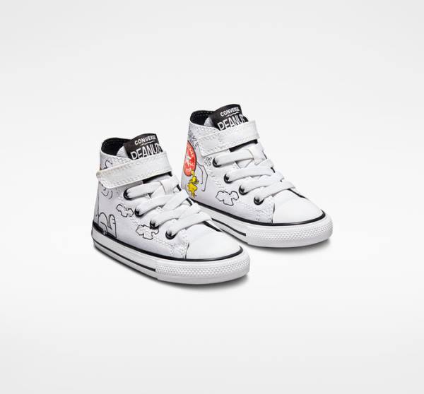 Boty Vysoké Converse Peanuts Chuck Taylor All Star Easy-On Bílé Černé Červené | CV-235ZSM