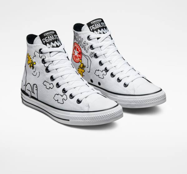 Boty Vysoké Converse Peanuts Chuck Taylor All Star Bílé Černé Červené | CV-326AIT