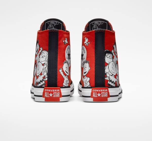 Boty Vysoké Converse Peanuts Chuck Taylor All Star Červené Černé Bílé | CV-678BFQ