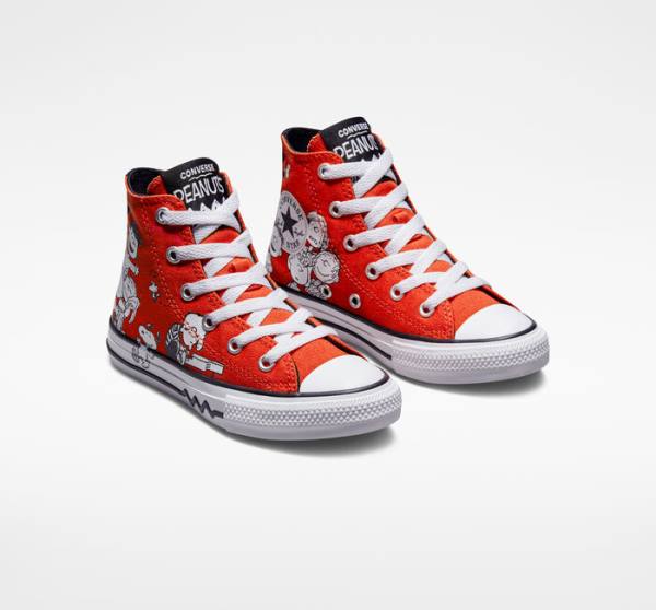 Boty Vysoké Converse Peanuts Chuck Taylor All Star Červené Černé Bílé | CV-682SIU