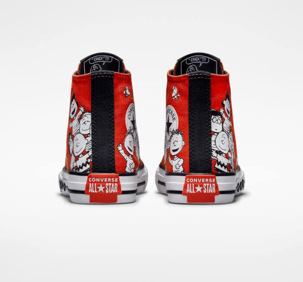 Boty Vysoké Converse Peanuts Chuck Taylor All Star Červené Černé Bílé | CV-682SIU