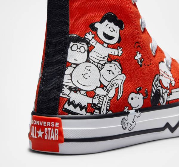 Boty Vysoké Converse Peanuts Chuck Taylor All Star Červené Černé Bílé | CV-682SIU