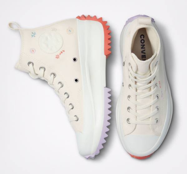 Boty Vysoké Converse Run Star Hike Platformyě Embroidered Floral Světle | CV-046PHD