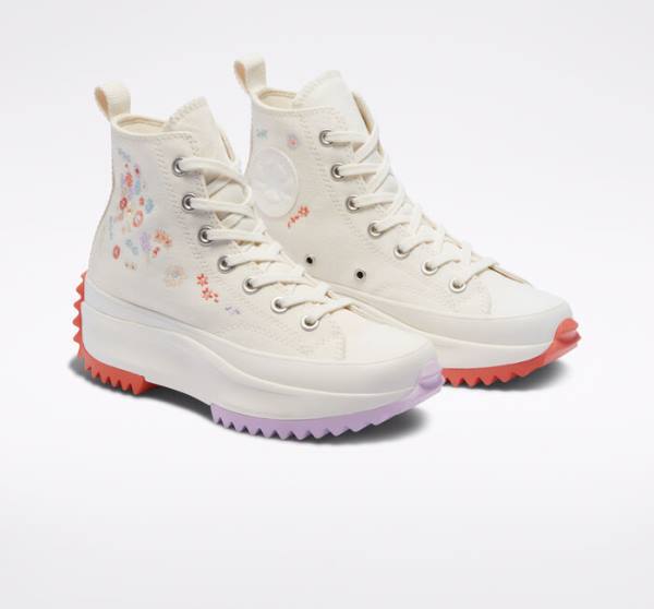 Boty Vysoké Converse Run Star Hike Platformyě Embroidered Floral Světle | CV-046PHD