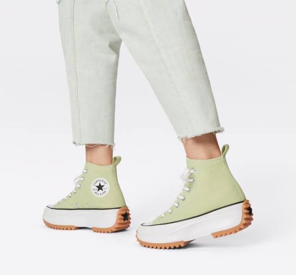 Boty Vysoké Converse Run Star Hike Platformyě Seasonal Color Olivy Zelené Černé Bílé | CV-589KRV
