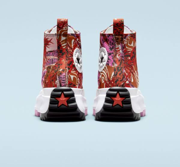 Boty Vysoké Converse Run Star Hike Platformyě Tropical Florals Oranžové Černé Bílé | CV-714QAJ