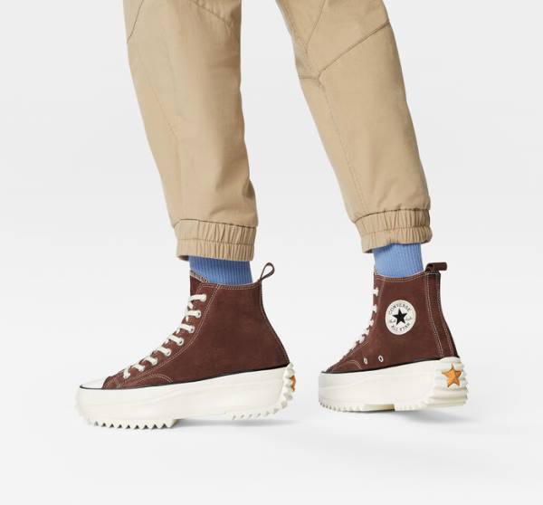 Boty Vysoké Converse Run Star Hike Platformyě Semišové Černé | CV-729IGJ