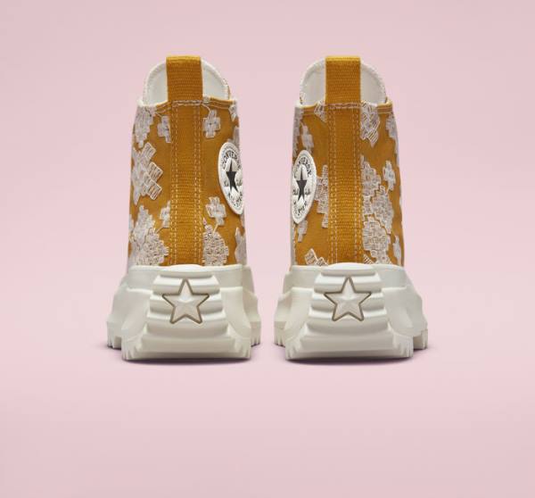 Boty Vysoké Converse Run Star Hike Platformyě Tonal Embroidery Černé Žluté | CV-736NXW