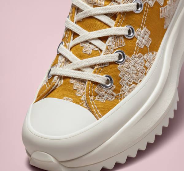 Boty Vysoké Converse Run Star Hike Platformyě Tonal Embroidery Černé Žluté | CV-736NXW