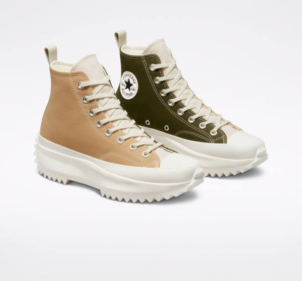 Boty Vysoké Converse Run Star Hike Platformyě Tri-Panel Color Block Hnědožlutý | CV-815KHS