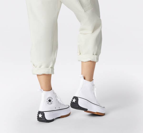 Boty Vysoké Converse Run Star Hike Platformyě Bílé Černé | CV-923OCW